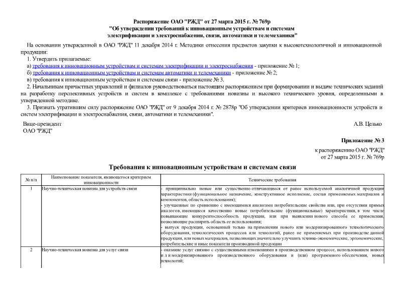   Требования к инновационным устройствам и системам связи