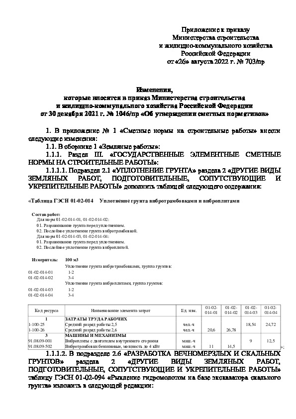 Изменение  Изменения, которые вносятся в приказ Министерства строительства и жилищно-коммунального хозяйства Российской Федерации от 30 декабря 2021 г. N 1046/пр 