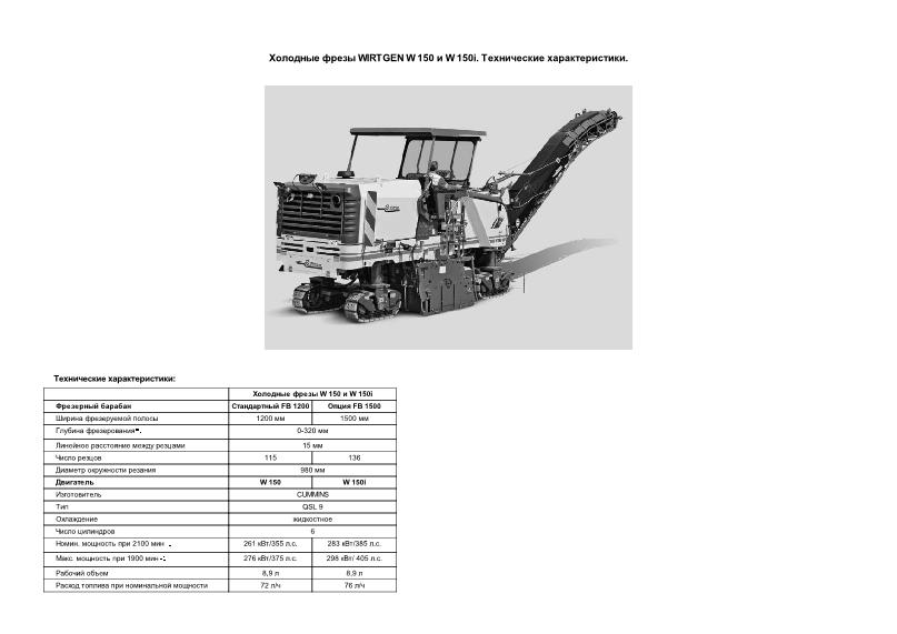      WIRTGEN W 150  W 150i.  .