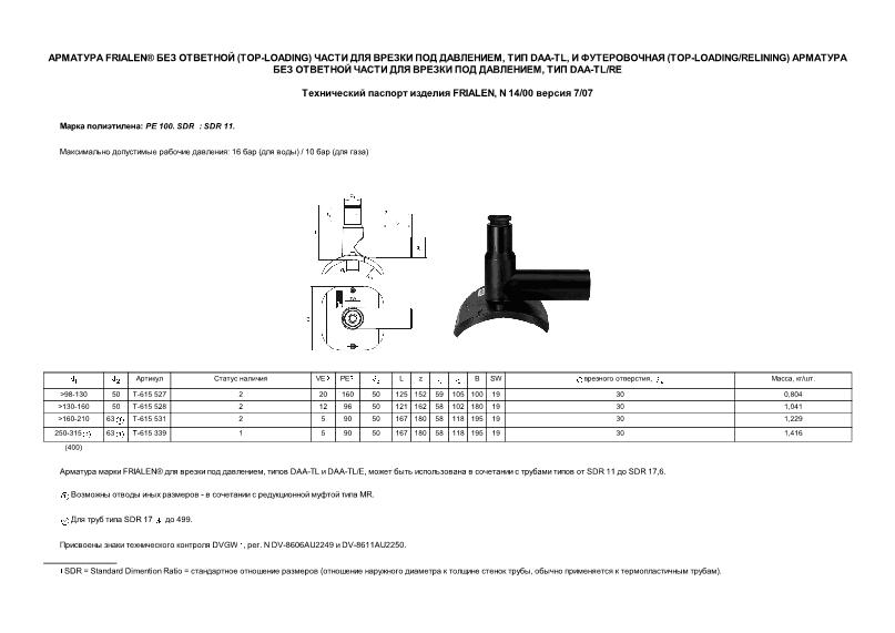     FRIALEN   (Top-Loading)     ,  DAA-TL,   (Top-Loading/Relining)        ,  DAA-TL/RE.  