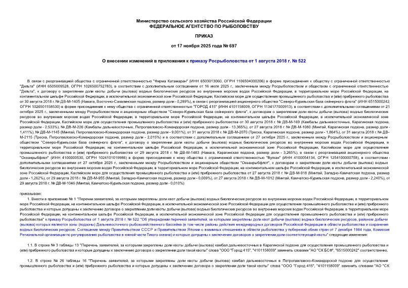  697          1  2018 .  522