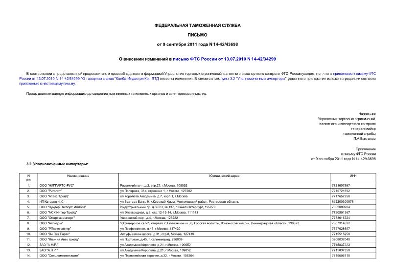  14-42/43698         13.07.2010 N 14-42/34299