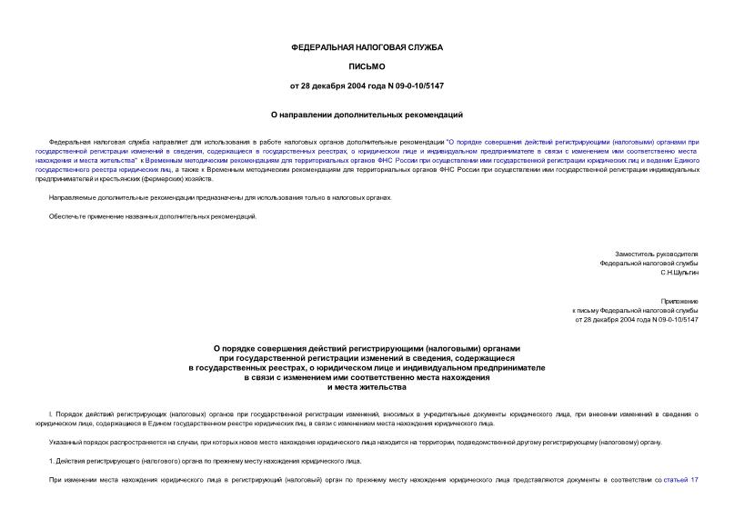 Письмо 09-0-10/5147 О направлении дополнительных рекомендаций