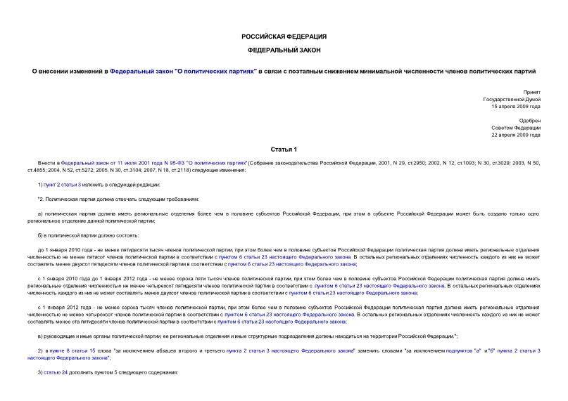 Федеральный закон 75-ФЗ О внесении изменений в Федеральный закон 