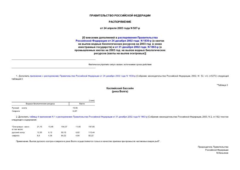  507-          24  2002  N 1830- (        2003     )   31.12.2002 N 1863- ...