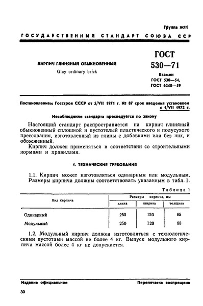 обыкновенный глиняный кирпич гост