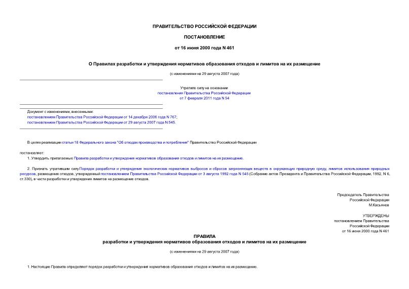 Кто утверждает проект нормативов образования отходов и лимитов на их размещение