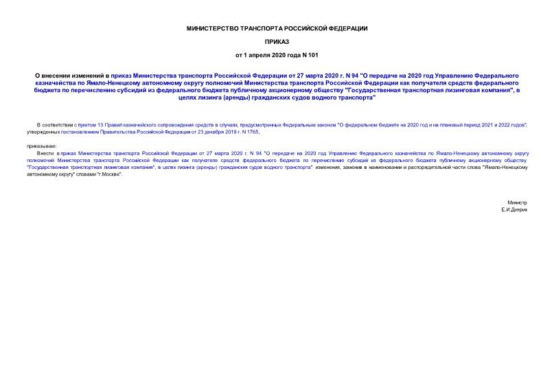           27  2020 . N 94 "   2020      -                      "   ",    ()    "